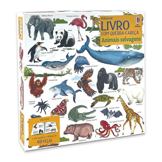 Animais selvagens: livro com quebra cabeca  - Usborne