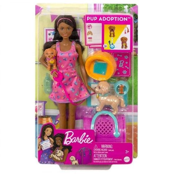 BARBIE FAMILY ADOTA UM CACHORRINHO - NEGRA - HKD87 - MATTEL