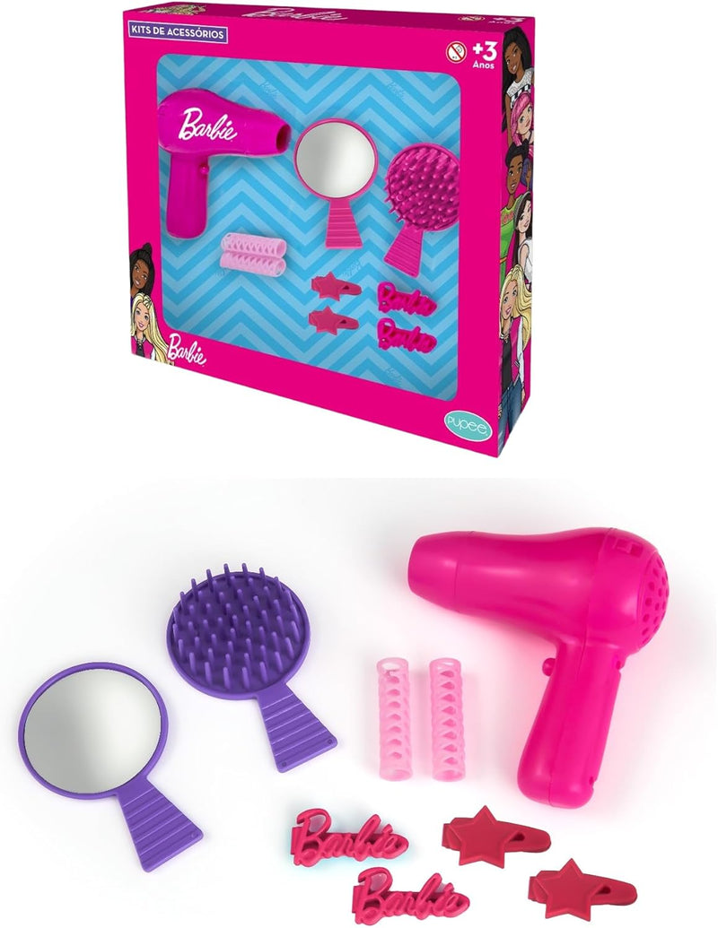 Kit Secador com Aces da Barbie - 6055 - Pupee