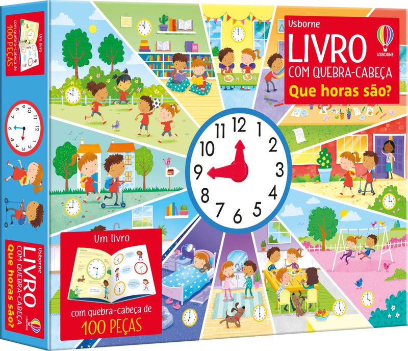 Que horas sao?: Livro com quebra-cabeca - Usborne