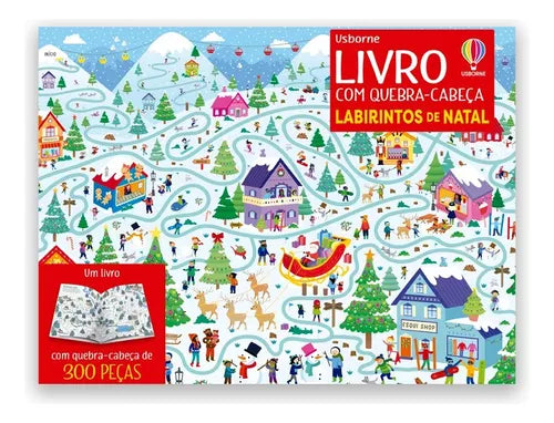 Labirintos de natal: livro com quebra-cabeca -site-broch - Usborne