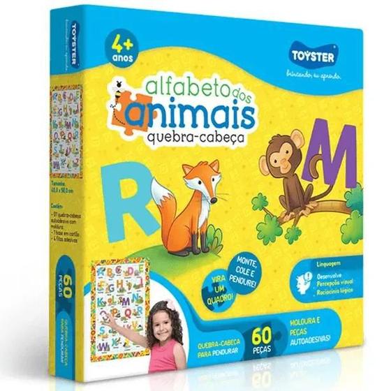 Qc Quadrao 60 Pc - Alfabeto Dos Animais - 2489 - Toyster